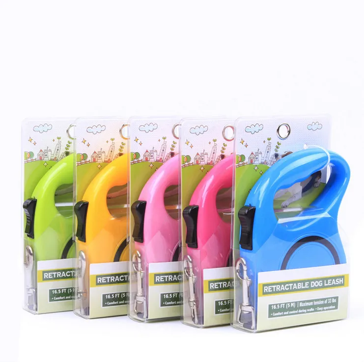 

Hight Quality 5M Automatic Adjustable Rope Lead Light Retractable Dogs Leashes