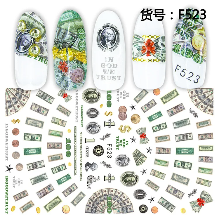 

Red Dollar Nail Stickers US Dollar Nail Art Supplies Nail Art Stickers
