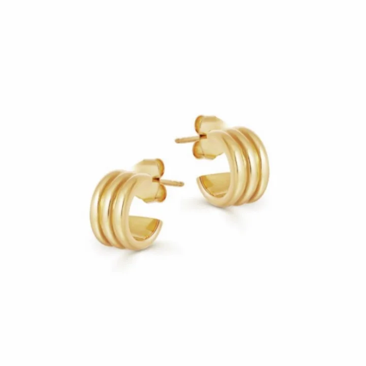 

18k Gold Plated Mini Ancien Hoops Daily Earrings, Gold, rose gold, steel, black etc.