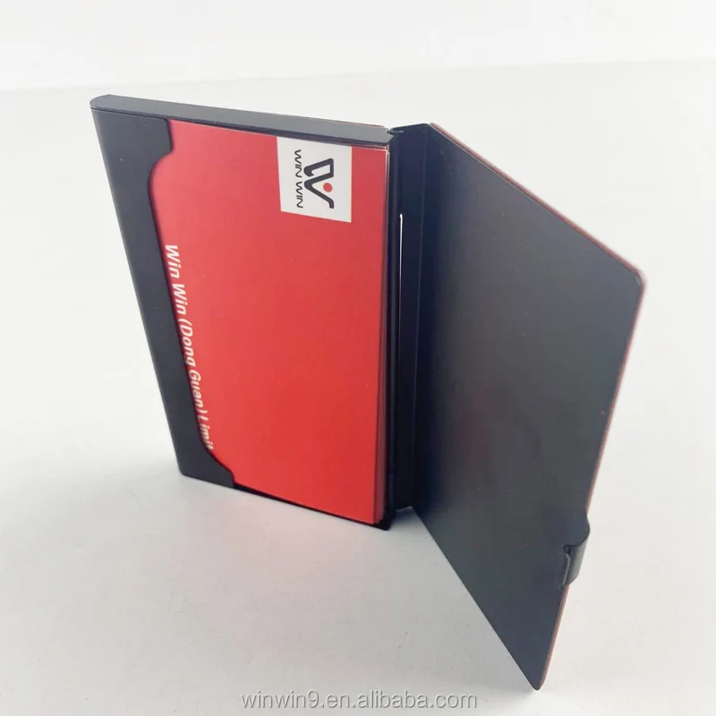 

Custom Logo Business Gift Wood Aluminum Metal Business Name Card Holder Case, Custom color