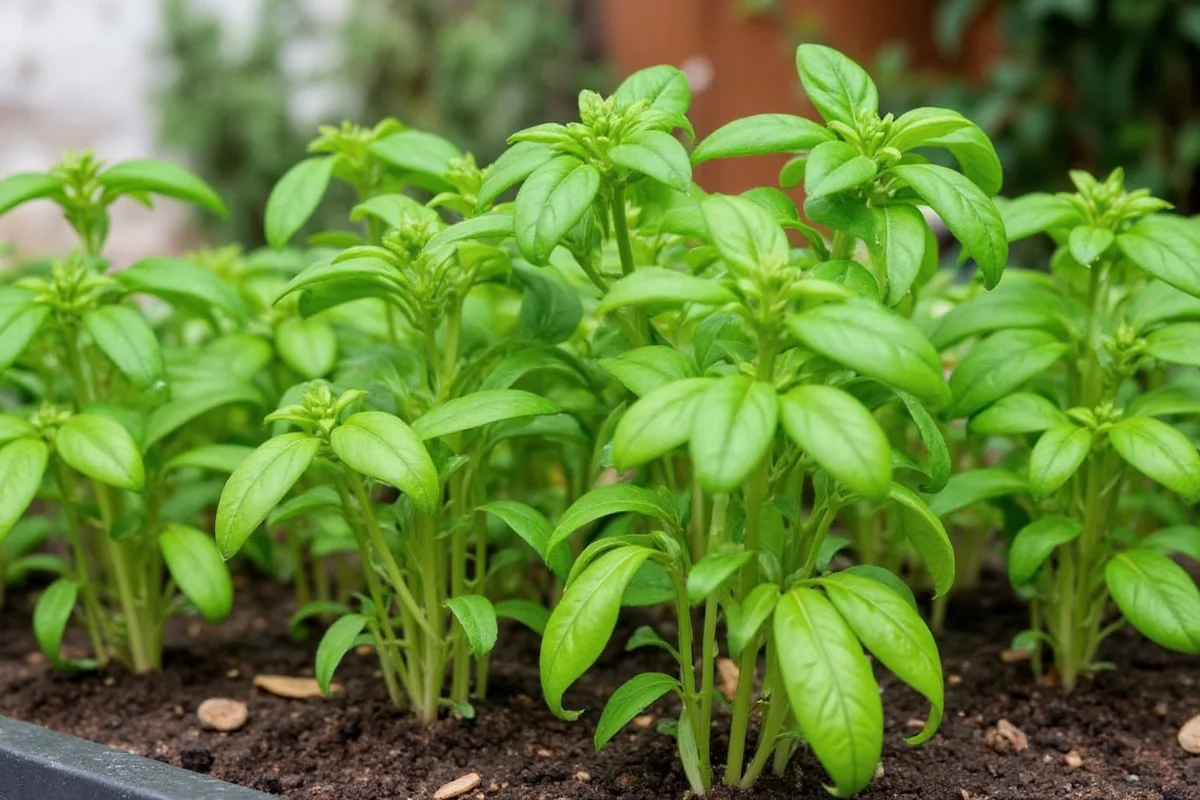 how deep to plant basil seeds