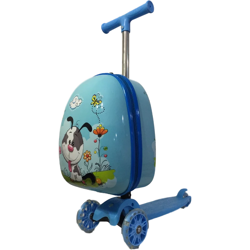 

Custom Cheap 3D Print Travel Trolley Bag Case Children Scooter Luggage for Kids, Contact me to get more color