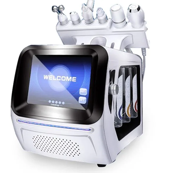 

Best Selling Ultrasonic Cleansing 6 In 1 Hydra Dermabrasion Facial Peel Machine H2o2 Facial Care Machine, White
