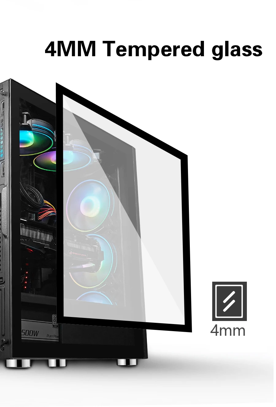 Ti 2080 Aluminum Panel Atx Computer Case Power Train Pc Case Full Tower