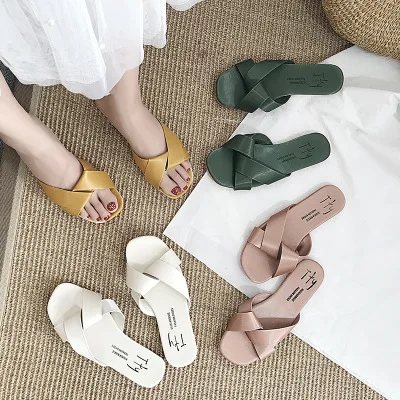 

Ladies Anti-slip High Quality New Design Flat Heel Slippers Shoes Women Flat Sandals