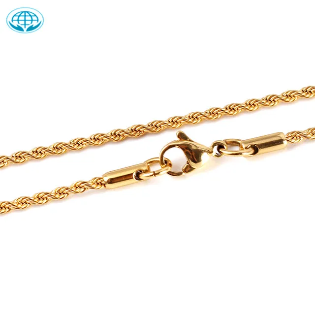 

HOYO Wholesale 18k Gold Plated Jewelry Stainless Steel Rope Chain Necklace For Men And Women