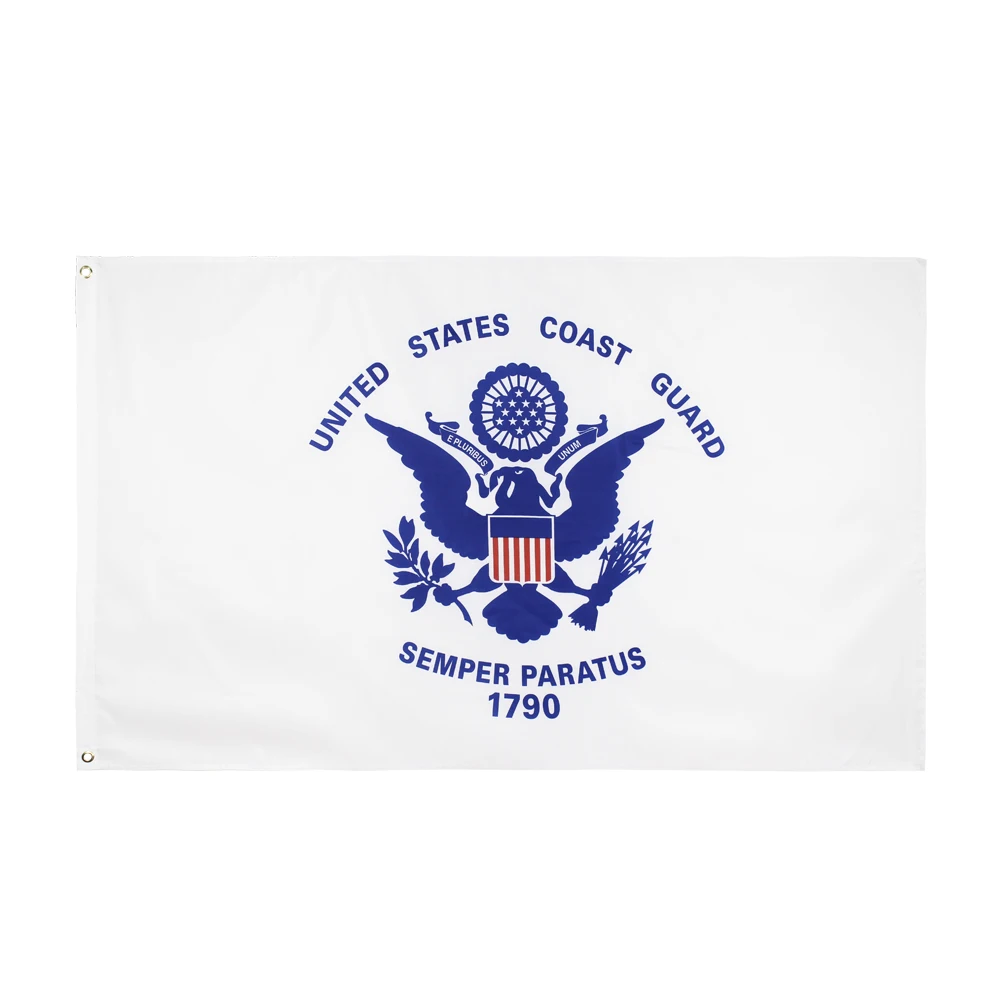Wholesale 100% Polyester EN-71 Certified Digital Printed Soft 3x5 Ft Semper Paratus 1790 United States Coast Guard Flag