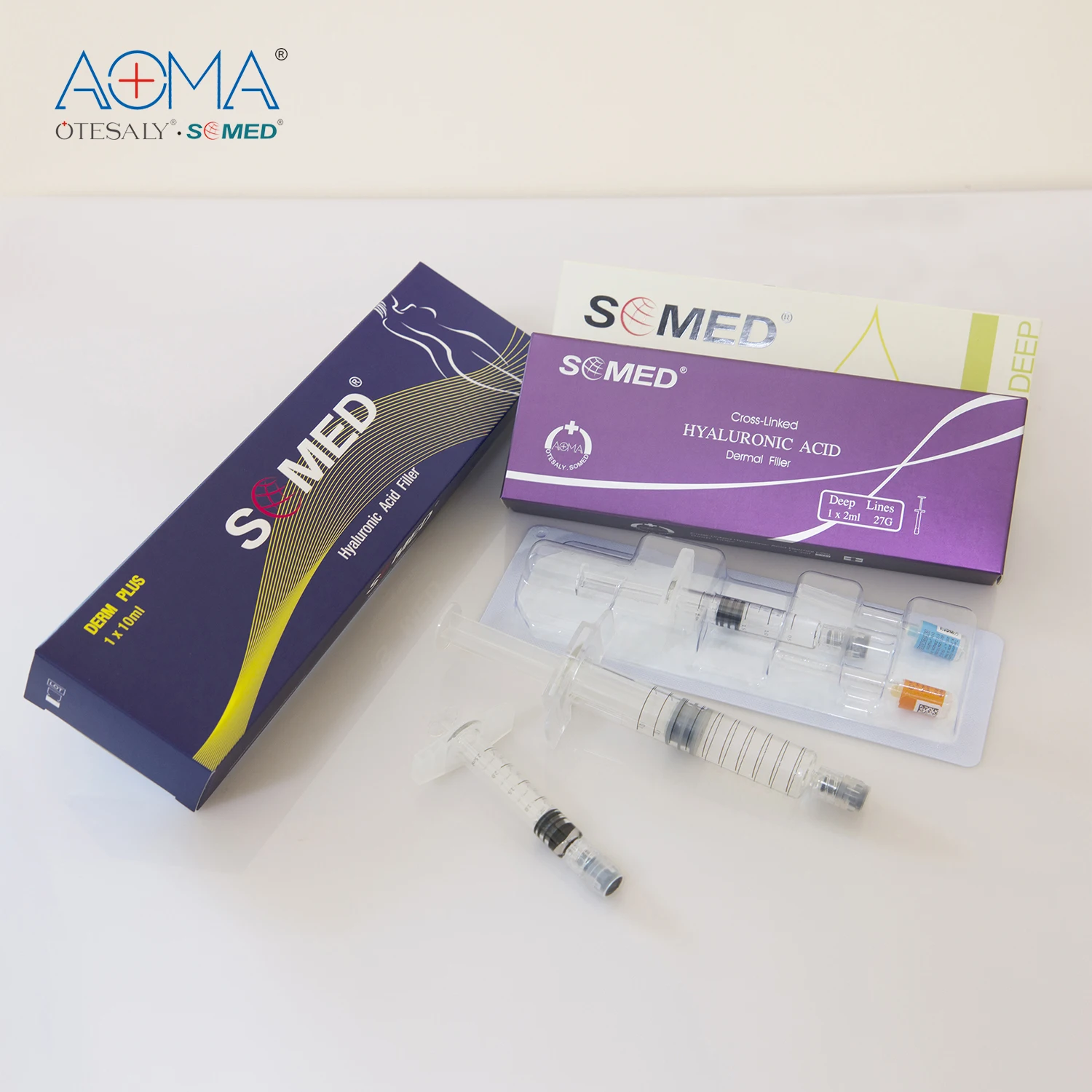 

CE approved with high quality OEM 1.5ml 2ml 10ml SOMED hyaluronic acid dermal fillers for face for body