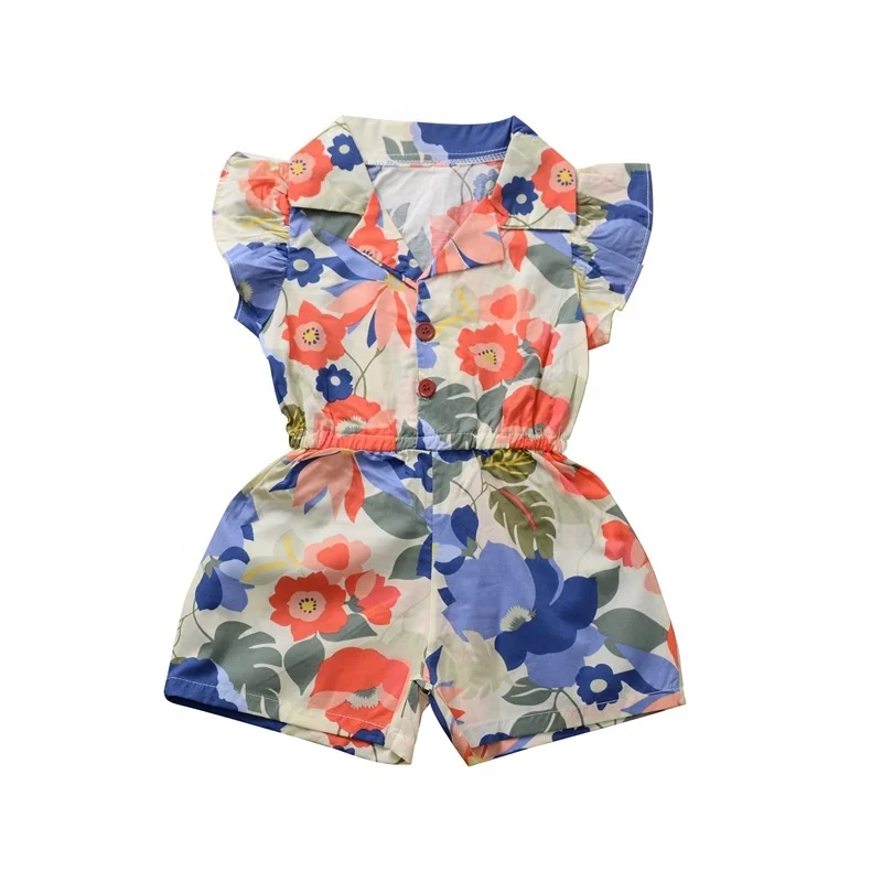 

B24482A Children jumpsuit rural style Baby girl cute jumpsuit, Blue, green