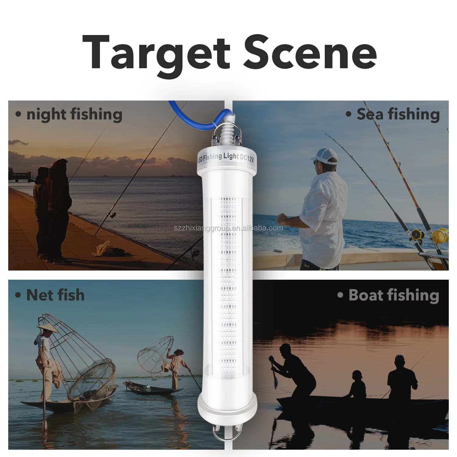 Outdoor 12v 300w 400w 600w Underwater Led Squid Fishing Light For Boat