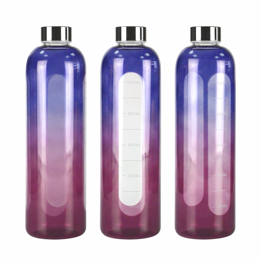 

2021 New product High borosilicate glass portable single wall glass water bottle