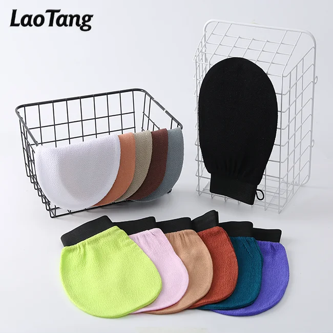 

2021 Amazon Hot Sale Colorful Moroccan Kessa Mitts Body Exfoliating Bath Gloves