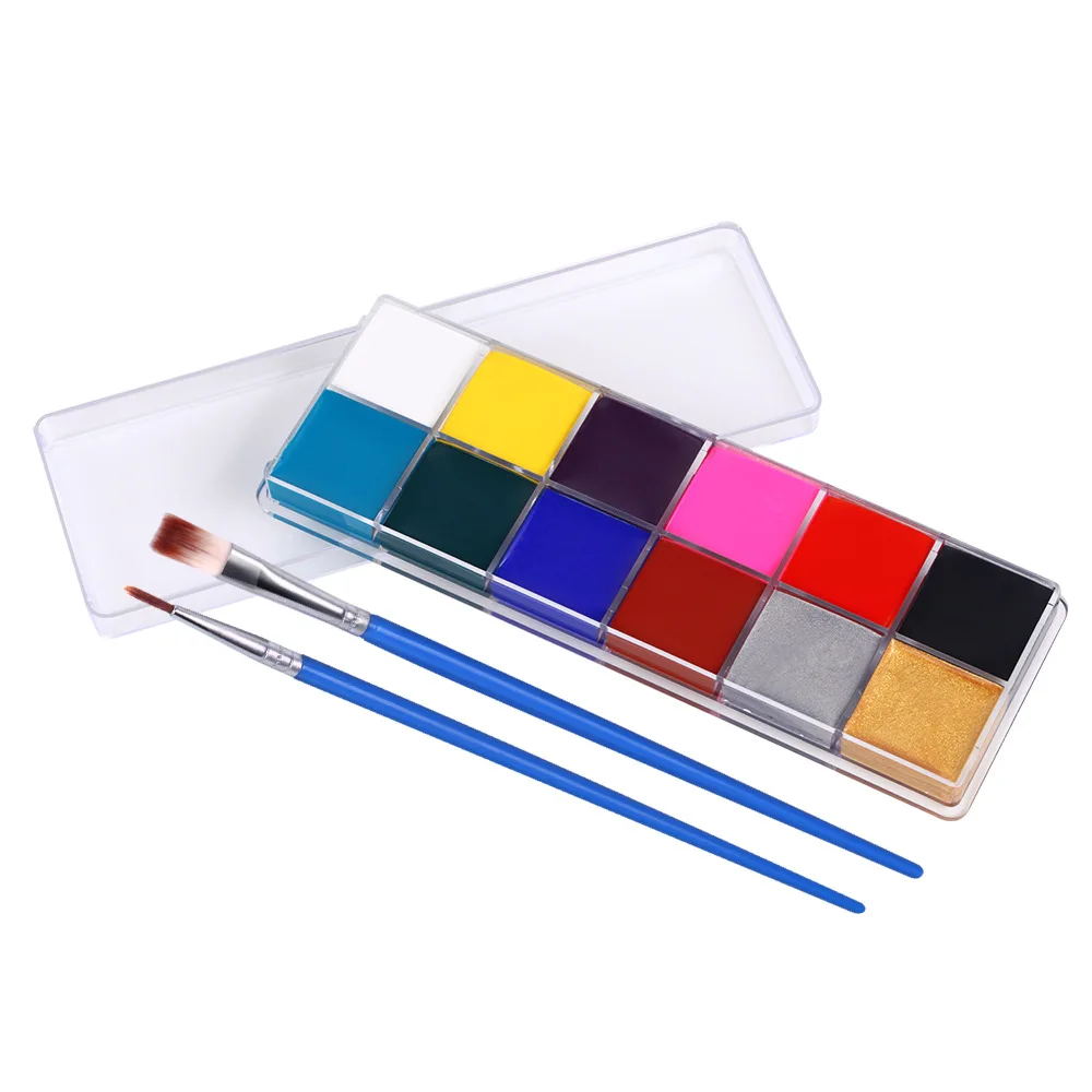 

12 Color Oil Based Hypoallergenic Safe & Non-Toxic Face Paint Palette Face Paintings Templates