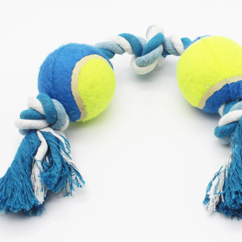 
Double tennis pull toy cat dog cotton rope toy pet molar toy from China FA enterprise 