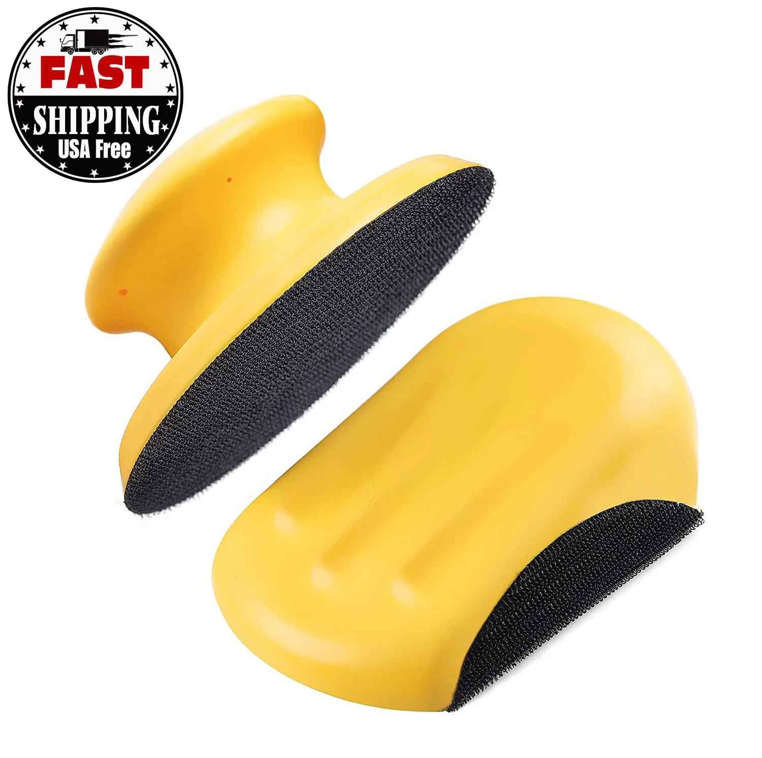 

Hand Sanding Block Hook and Loop Disc Backing Pad USA Warehouse Shipping within 24h 2PCS 5 Inch Rubber Aluminum Oxide 5 in SATC, Yellow