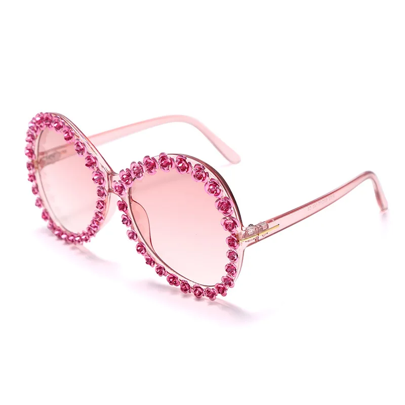 

Luxury rhinestone T letter decoration pilot elegance women sunglasses 9102