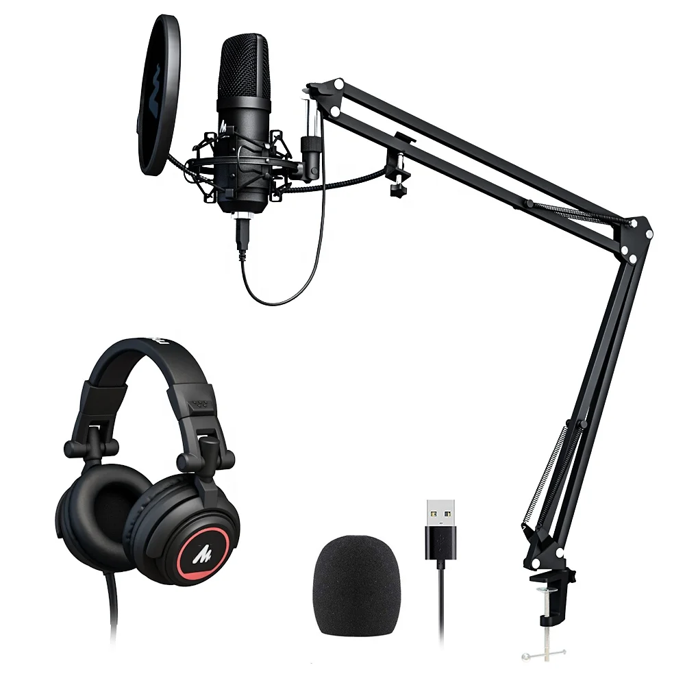 

Maono Best Seller Set High Sensitivity PC Electret Condenser Microphone kit With Podcasting Monitor Headphone