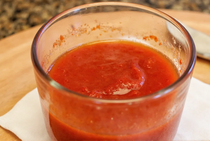 Bottle of spicy pizza sauce