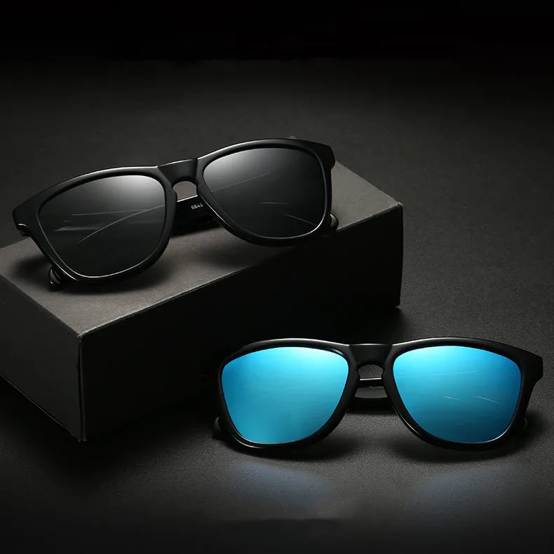

Retro PC Frame Eyeglasses for Men Polarized Sunglasses Blue Lens Men Sun Glasses River