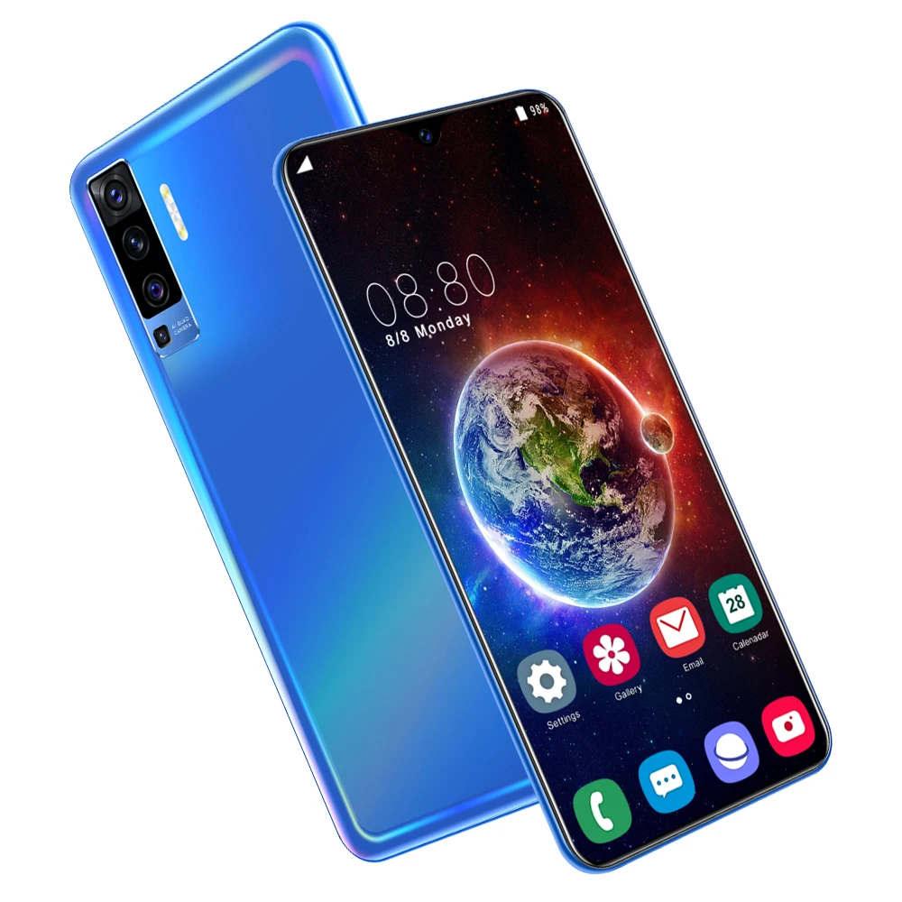 

Big Screen 4G 5G Android Smart Phone 6.5 Inch 8GB+256GB Mobile Phones X50 Smartphone, Black ,white, gray