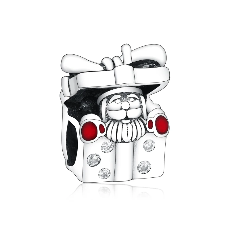 

Wholesale Fashion Santa Claus Silver Charms 925 Sterling Silver Christmas Box Charms For Jewelry Making