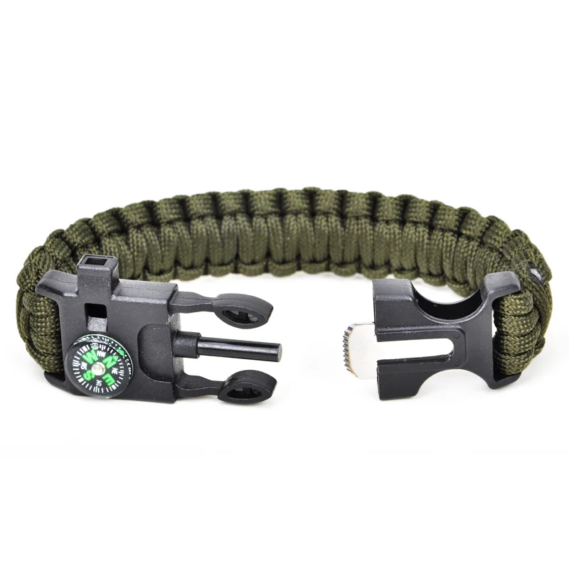 

Custom Military Emergency 550 Paracord Survival Bracelet With Flint Fire Starter And Compass
