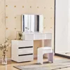 Chic Dressing Table with Flip Top Mirror