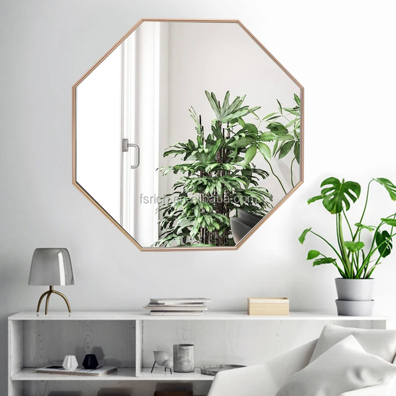 Modern Luxury Hotel Bathroom Octagonal Shape Mirrors Decorative Antique