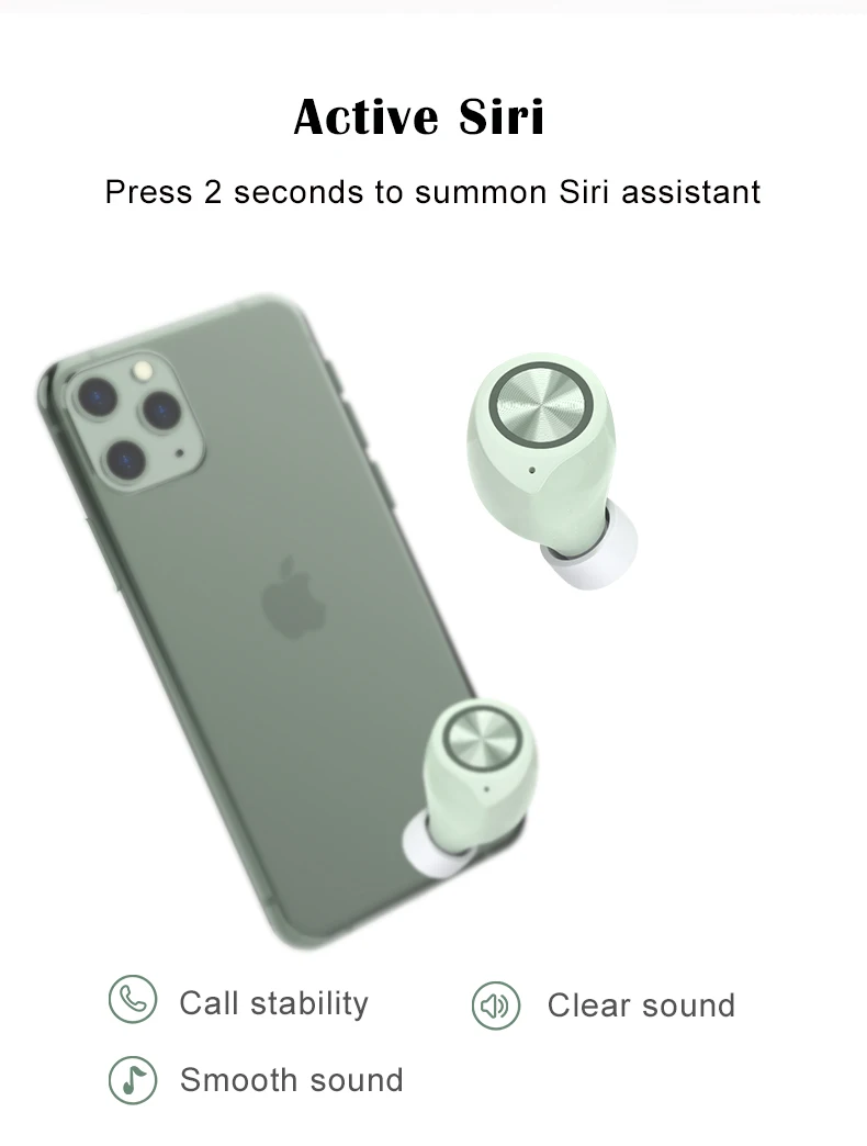 Waterproof noise canceling mini in-ear headphones wireless bluetooths 5.0 Tws earphone 2020 new arrivals electronic - ANKUX.COM