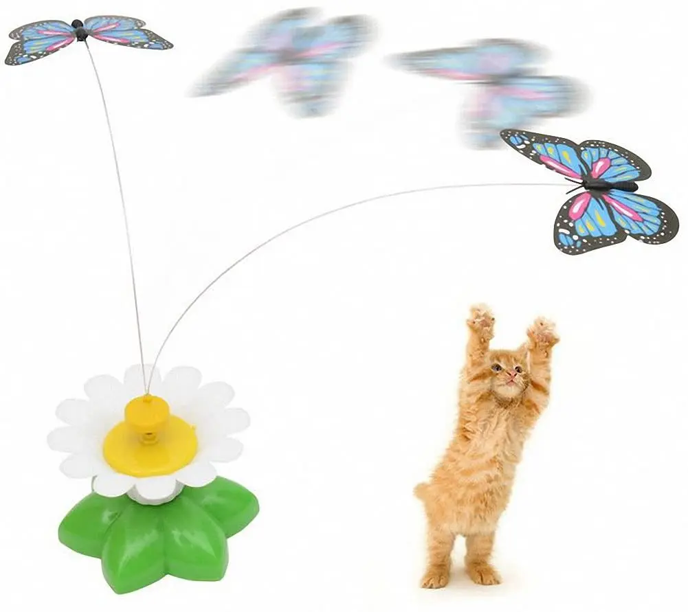 

Electronic butterfly rotating cat toy cat teaser interactive toy for cat playing