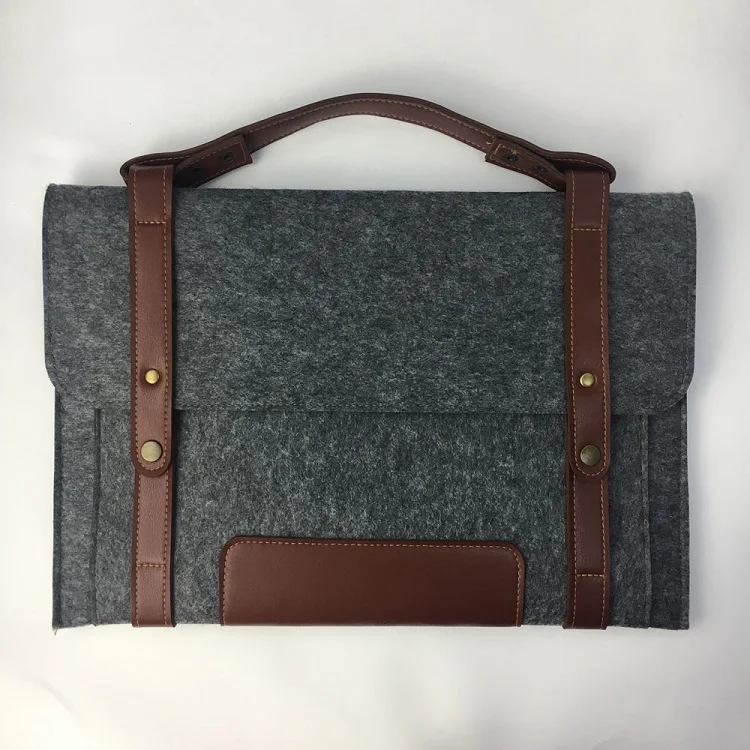 

Factory sale customized design felt laptop bags for men, Dark grey