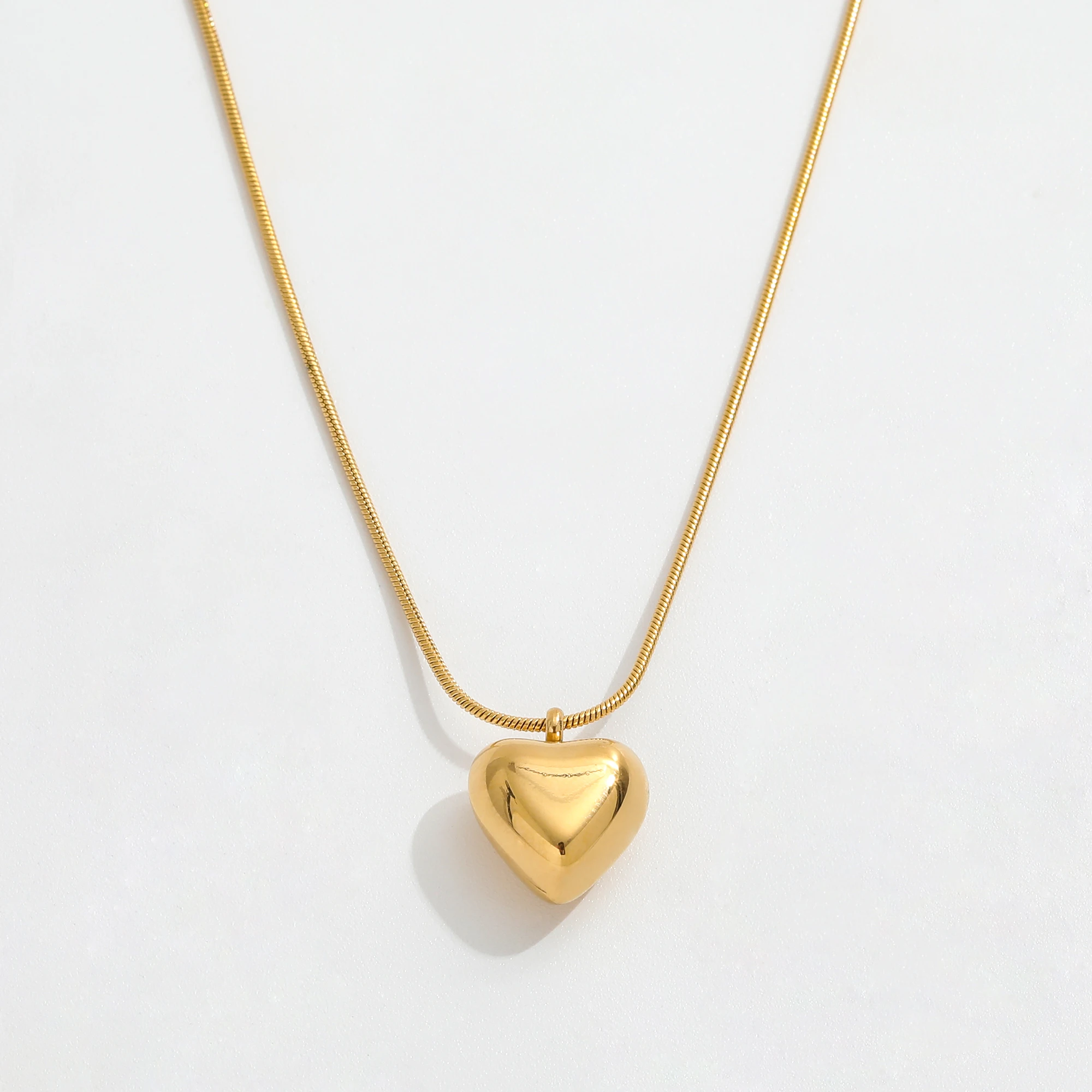 Joolim Jewelry 18K Gold Plated Empty Heart Pendant Choker Necklace Stainless Steel Jewelry Wholesale