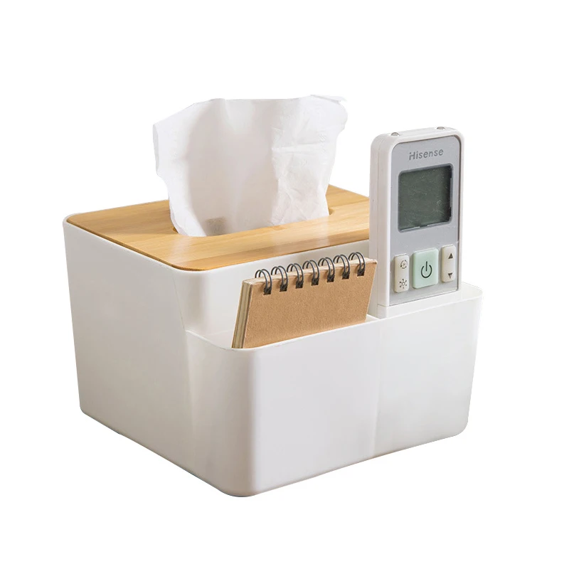 white Household desktop storage tissue box Multifunctional storage tissue box creative desktop storage tissue box
