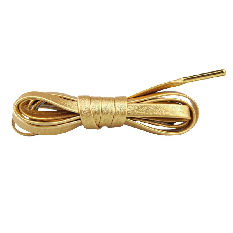 

Youki fashion good metal tip flat PU leather shoelaces,7mm width,80-160cm length aj1 shoelaces