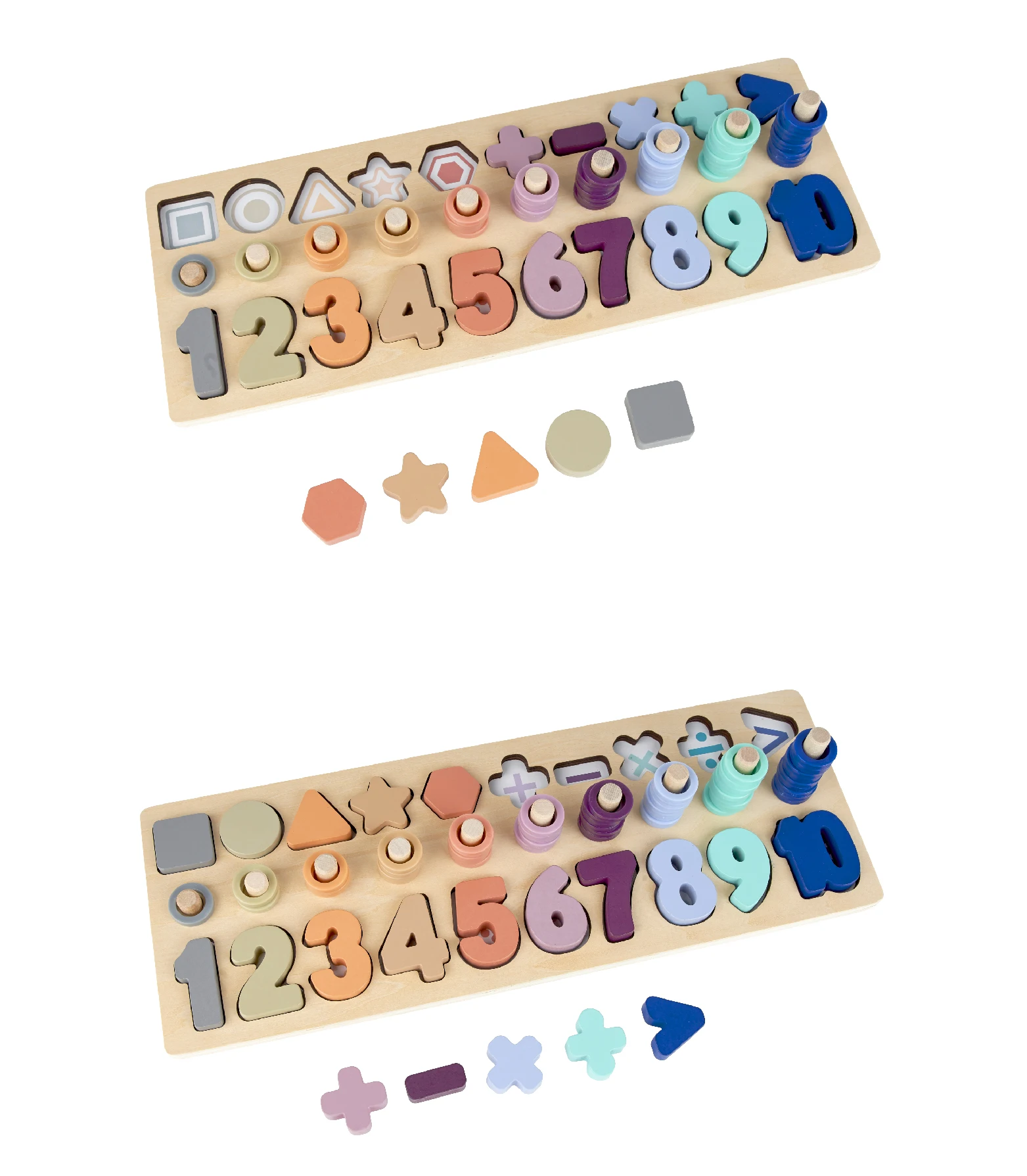 Baby Montessori Math Toys Kids Educational Wooden Toys 5 In 1 Count