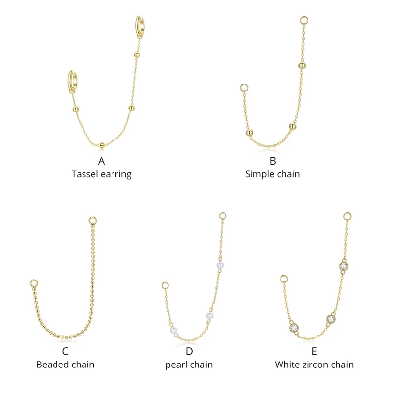 

New Style Gold Color 925 Sterling Silver Chain Earring Jewelry
