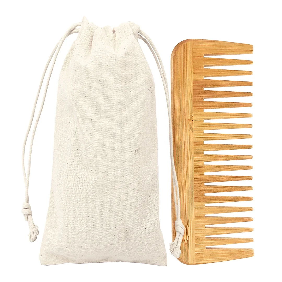 

Eco-friendly Custom Logo Anti-static Handmade Wood Comb Wide Tooth Comb