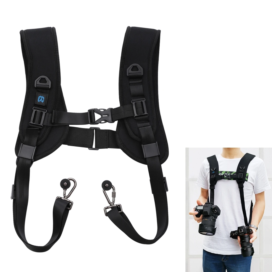 

Wholesale Price PULUZ Quick Release Double Shoulder Harness Soft Pad Strap Belt for DSLR Digital Cameras Nylon Camera Strap