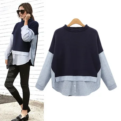 

2022 Spring Matching long sleeves Plus Size Shirt Top Ladies Tops, Picture color