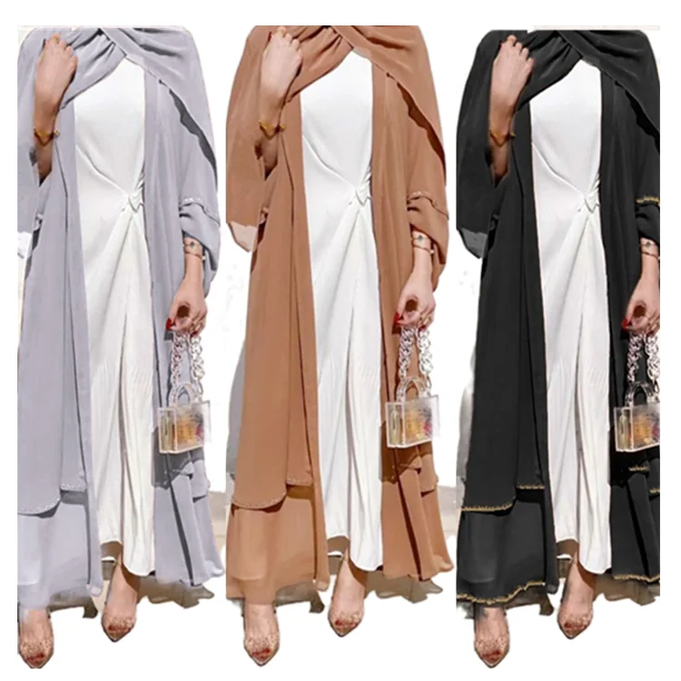 

Front Open Islamic Clothing Lace Dubai Kimono Abaya Women Muslim Latest Design Muslim Kimono Front Open Islamic Clothing, As shown