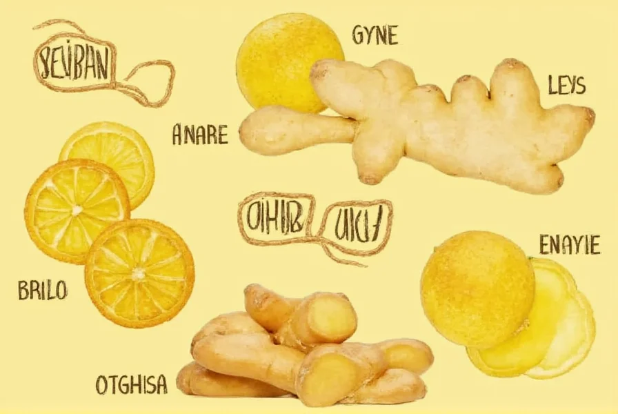 Fresh ginger root next to Spanish dictionary showing the word jengibre