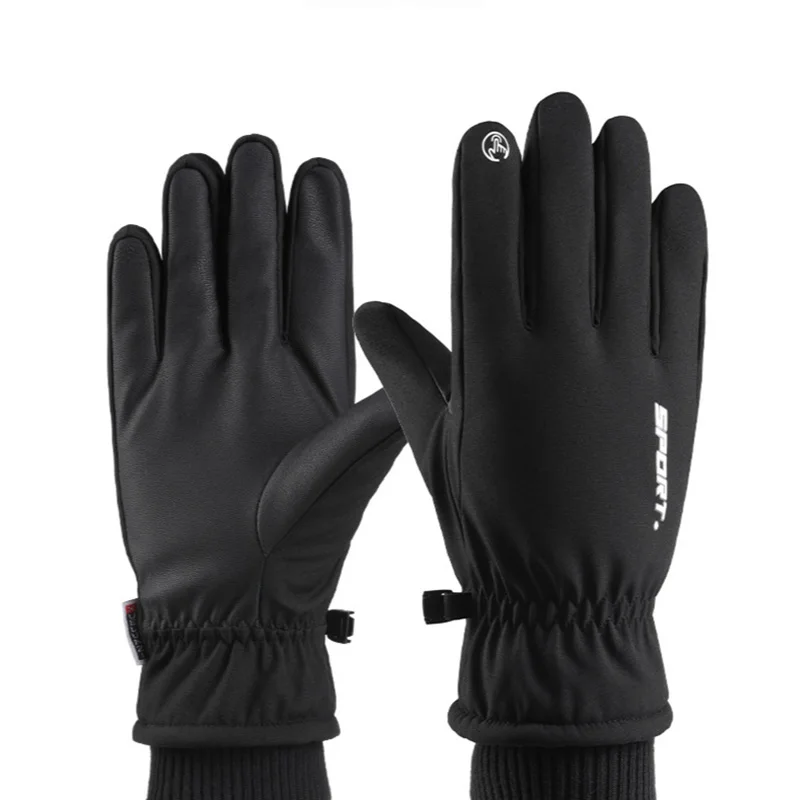 
Wholesale winter men warm windproof waterproof thick down riding motorcycle ski gloves 