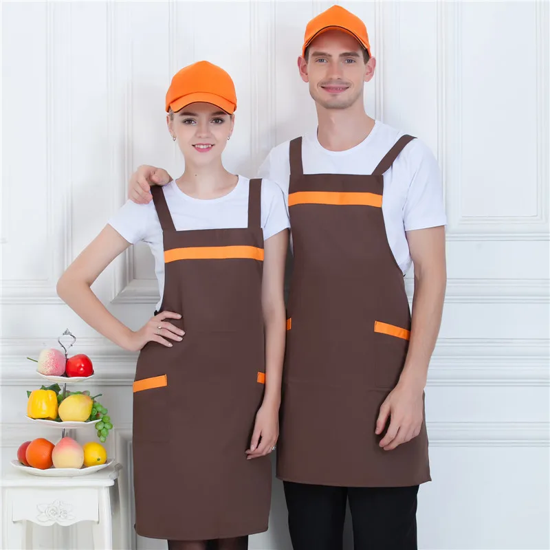 

Custom logo embroidery and print apron for supermarket uniform Apron