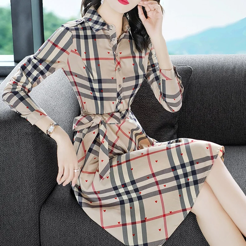 

2021 Hot Sale Products Dresses Women Casual For Womens Elegant Summer Party Shirt Fashion Cotton grid famous brand woman dress, Black white