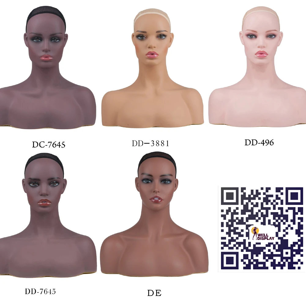 Fashion Female Realistic Makeup Mannequin Head For Wigs Buy Pvc