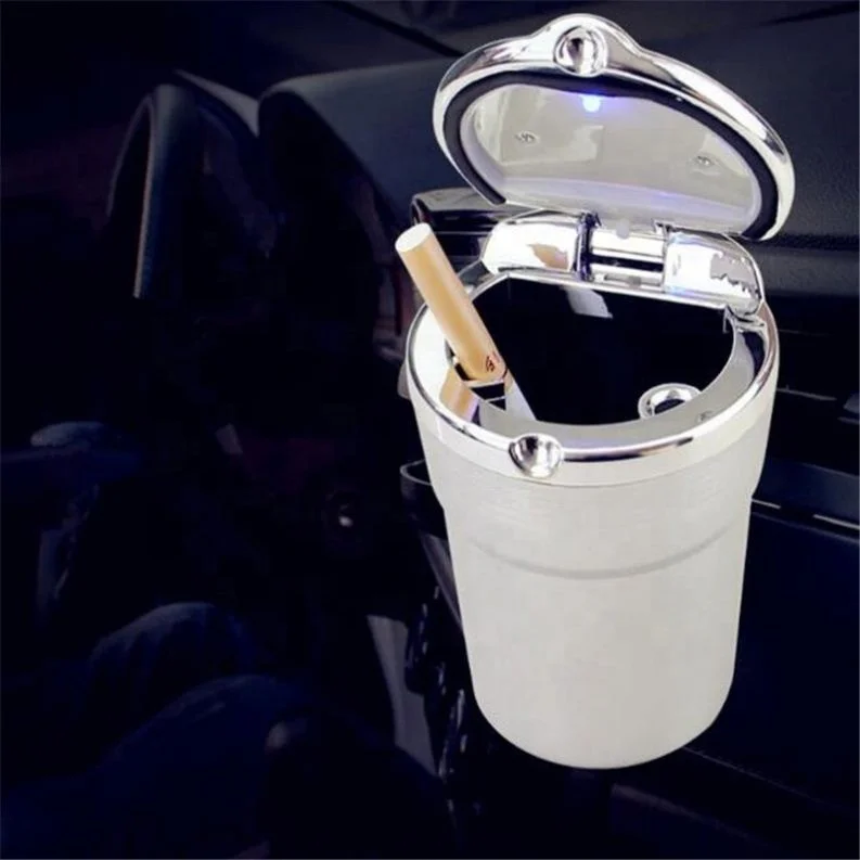 

Smoke Personality Creative ABS+Plastic Car Ashtray With LED Light, Gold/sliver/black