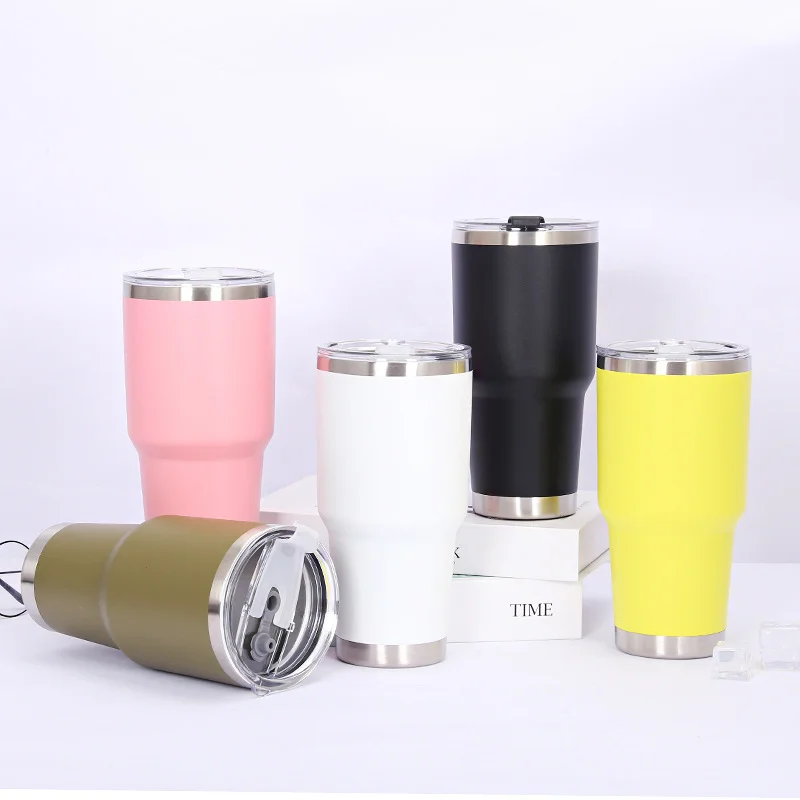 

20OZ&30OZ Double walled vacuum insulated stainless steel tumbler with straw and lid, Customized colors acceptable