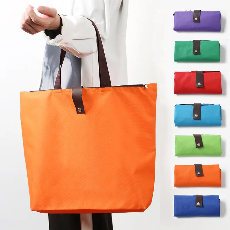 

2021 trending customized portable grocery bags reusable foldable tote shopping printed bag, 7colors