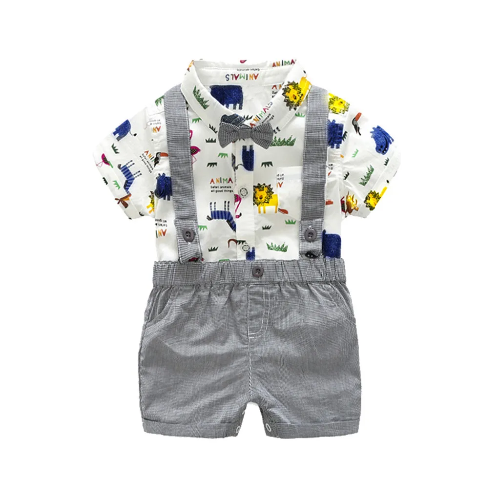 

Boy Clothes Set Infant Baby Boys Gentleman Bow Tie Romper+Shorts Overalls Outfits Clothes Kids