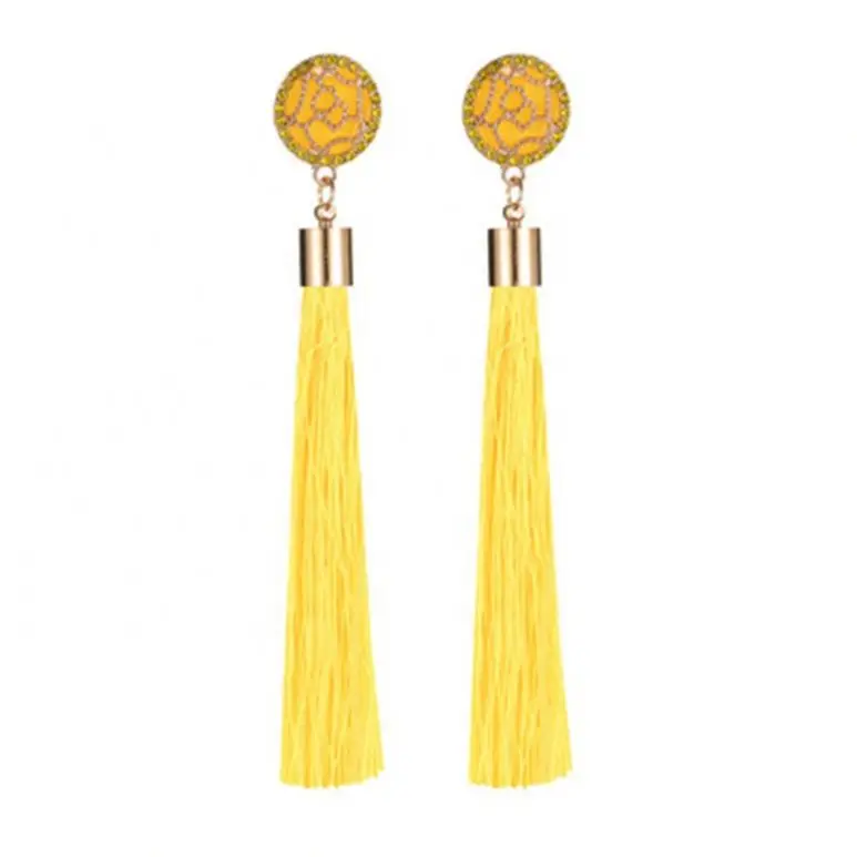 

Women's Long Tassel Earrings Vintage Hollow Floral Stud Earrings, Picture